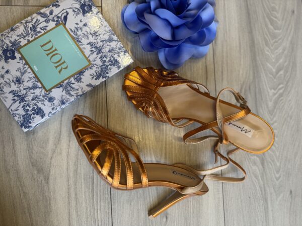 Scarpe arancioni Lurex