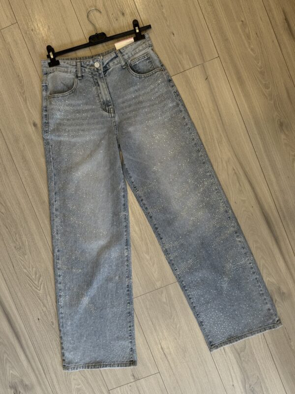 Jeans Wide Leg strass