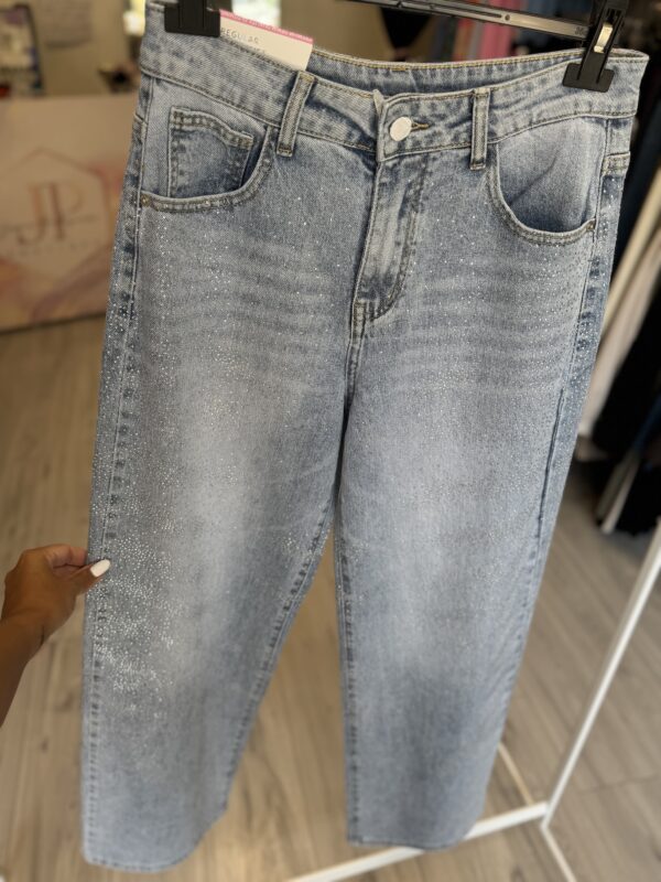 Jeans Wide Leg strass - immagine 2