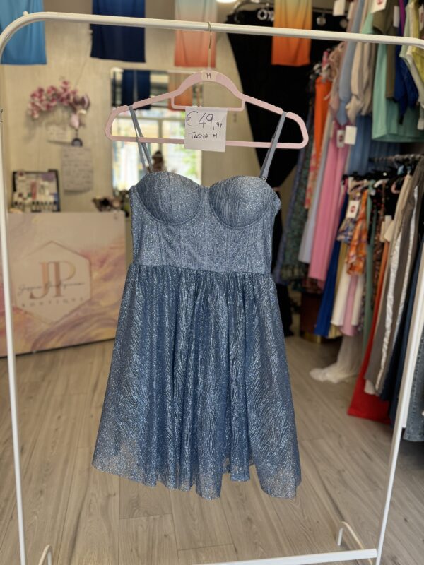 Abito Azzurro Glitter corto