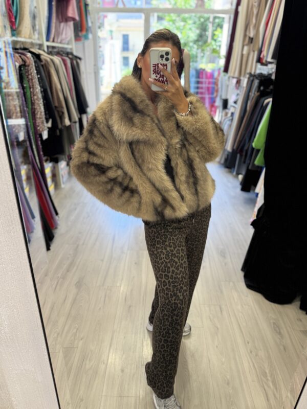 Ecopelliccia Beige/Marrone - immagine 3