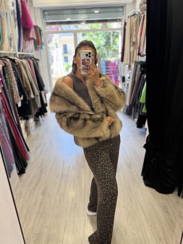Ecopelliccia Beige/Marrone - immagine 2